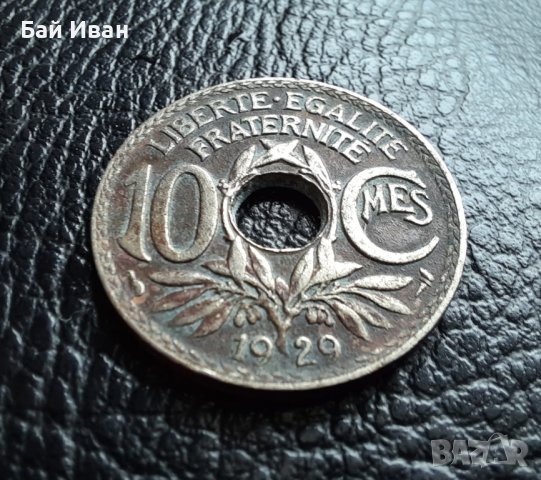 Стара монета 10 сантима 1929 г. Франция - красива !, снимка 4 - Нумизматика и бонистика - 42210847
