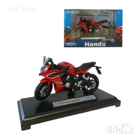 Метален мотор Welly – HONDA CBR650F, 1:18