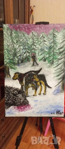 Маслена картина " Ловен успех", снимка 4 - Картини - 53078194