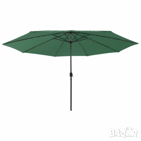 Градински чадър 300x260 см – Зелен плат с черна основа