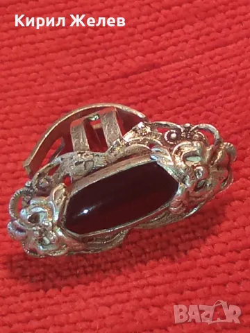 BERRAK 925 СТАР АрНУВО АМЕРИКАНСКИ СРЕБЪРЕН ПРЪСТЕН СРЕБРО 925 с ЧЕРЕН ОНИКС и НУЖДА от РЕМОНТ 46786, снимка 13 - Антикварни и старинни предмети - 46419937