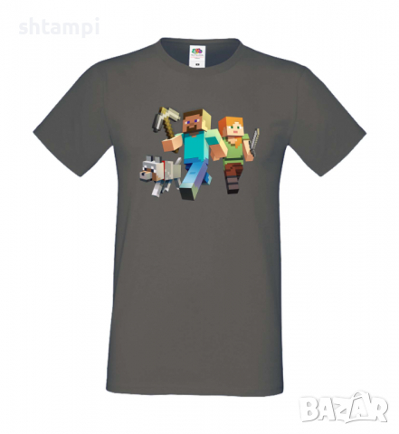 Мъжка тениска майнкрафт Minecraft 1,Minecraft,Игра,Забавление,подарък,Изненада,Рожден Ден., снимка 6 - Тениски - 36494957