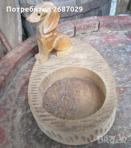 куче дакел стар дървен пепелник с фигура, снимка 6 - Статуетки - 32124994