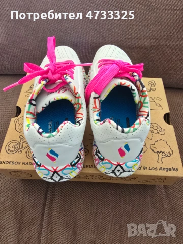 Оригинални Skechers x JGoldcrown: Uno Lite – Светещи цветове и сърца, №32, снимка 2 - Детски маратонки - 54133985