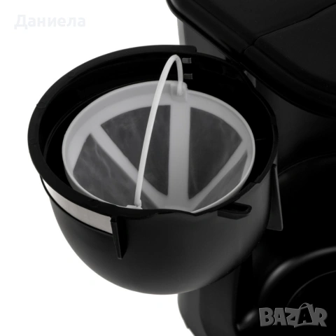 Компактна черна кафеварка 600W – 0.6L, поддържане на топлина и антикапкова система, снимка 8 - Кафемашини - 54286590