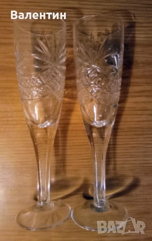 Две прекрасни кристални руски чаши подходящи за сватбено тържество , снимка 4 - Сервизи - 52337556