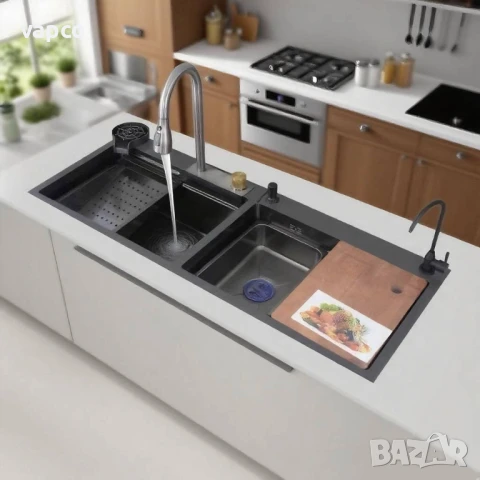 Мултифункционална кухненска мивка с две корита, снимка 2 - Мивки - 51124666