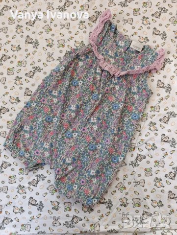 Next ромпър на цветя 6-9 месеца, снимка 2 - Бебешки гащеризони - 48843319