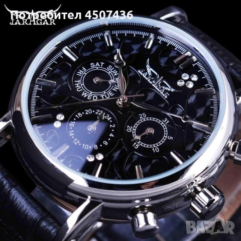Автоматичен механичен часовник Jaragar с три циферблата, снимка 2 - Мъжки - 52776900