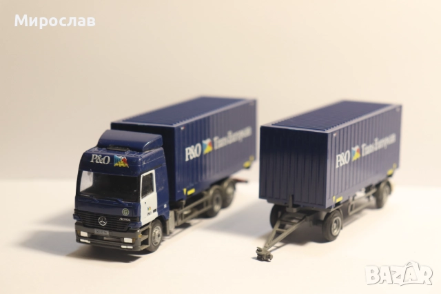 AWM H0 1/87 MERCEDES ACTROS КОНТЕЙНЕР КАМИОН МОДЕЛ, снимка 3 - Колекции - 52354556