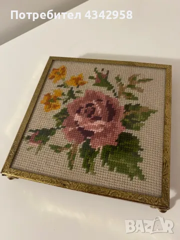 Ретро метална подложка.Гоблен. Германия.1960г., снимка 1