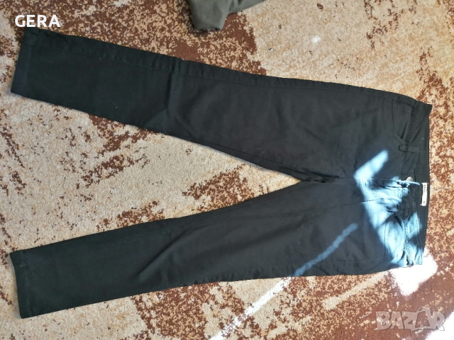 Черен и зелен еластични панталони 30 размер, Л, снимка 3 - Панталони - 44792203