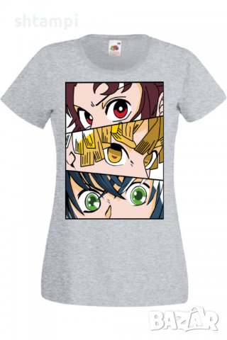 Дамска тениска Аниме Манга Demon Slayer Trio,Анимация,игра,Празник,Повод., снимка 5 - Тениски - 38058729