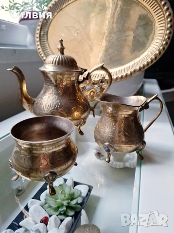 Комплект от месинг , снимка 6 - Антикварни и старинни предмети - 53893116