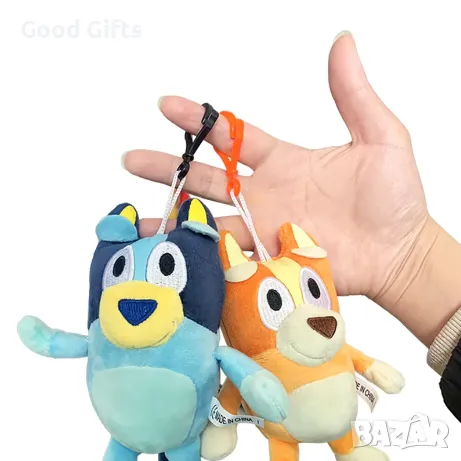 Комплект 2 Броя плюшена играчка Блуи и Бинго ключодържател Bluey Bingo Размер: 15см, снимка 2 - Плюшени играчки - 47368266