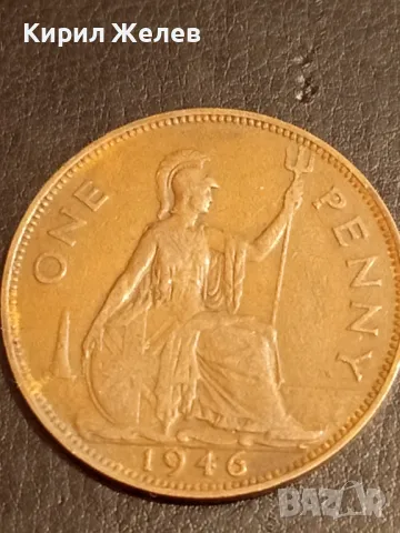 Стара монета 1 пени 1946г. Великобритания Крал Джордж шести 49832
