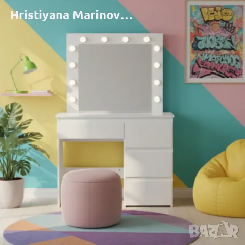 Тоалетка с голямо Led огледало - перфектна за всеки интериор, снимка 8 - Други - 56112032