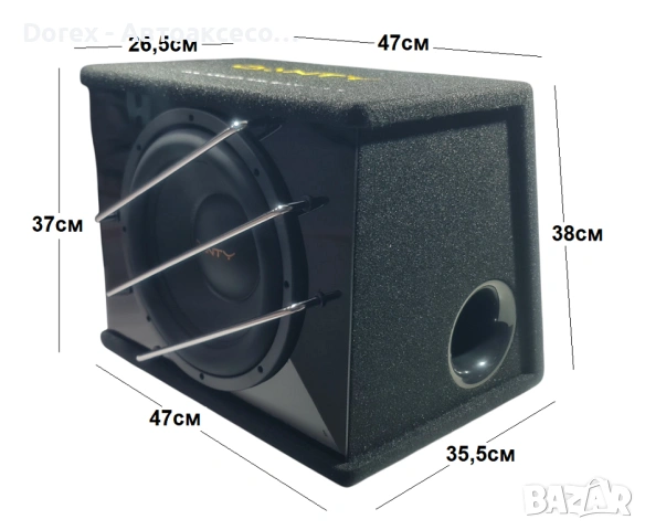Активен субуфер DANTY DT-812 1000W - 10" с вграден усилвател, снимка 7 - Аксесоари и консумативи - 54208266