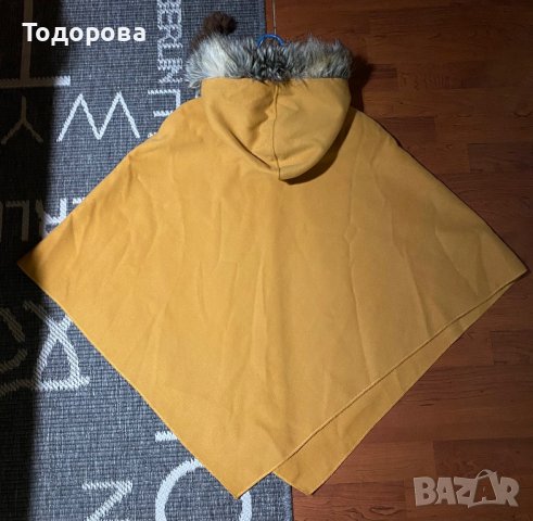Пончо цвят горчица с качулка, снимка 2 - Други - 38659202