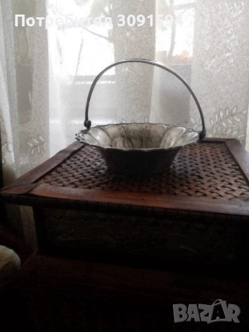 Винтидж Арт Деко посребрена кошничка за ядки , снимка 9 - Други ценни предмети - 41398540