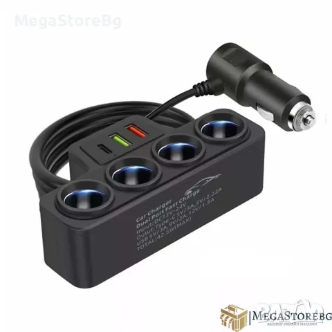 Разклонител за запалка с 4 Гнезда PG266 