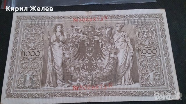 Банкнота 1000 райх марки 1910год. - 14714, снимка 10 - Нумизматика и бонистика - 29089380