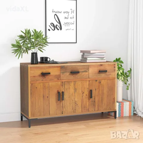 vidaXL Сайдборд, кафяв, 110x35x70 см, борова дървесина масив(SKU: 349919), снимка 2 - Шкафове - 56089412