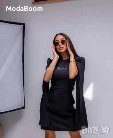 Черна къса дамска рокля , снимка 5 - Рокли - 47458194
