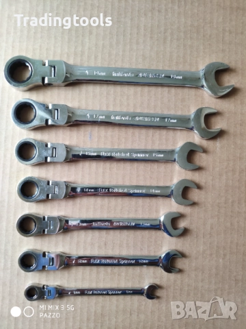 Halfords Advanced 7броя качествени ключове тресчотки, снимка 4 - Ключове - 52905255