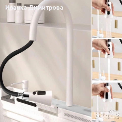 Умна кухненска мивка с изтеглящ се кран – за модерна кухня, снимка 2 - ВИК - 53118139