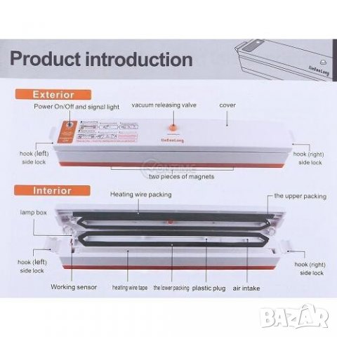 Хит продукт! Уред за вакуумиране и запечатване на храна Fresh Pack Pro + 10 плика, снимка 6 - Други - 36860014