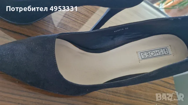 Нови черни велурени обувки на висок ток NLY Shoes, размер 39, снимка 2 - Дамски обувки на ток - 56136328