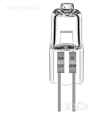 Халогенна ампула G4 12V - 10W, 20W, димируема, 2700К, халогенна крушка, халогенка
