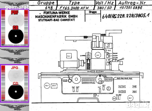 📀FORTUNA-WERKE Type F 16S 3400 AFW Шлифовална машина обслужване на📀 диск CD📀 Български език📀 , снимка 4 - Специализирана литература - 37629430