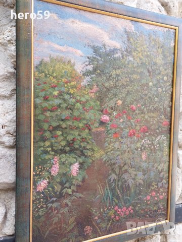 Маслена картина-В градината(В саду)художник-Орлик Леонтий Иванович 1936 - 2012 г., снимка 3 - Картини - 37879371