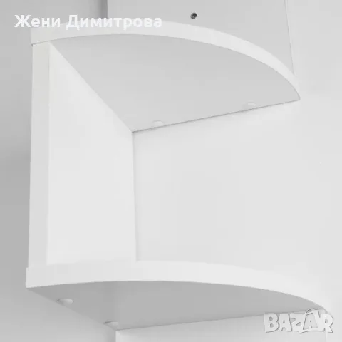 Ъглова етажерка за съхранение с 5 рафта бяла, снимка 4 - Етажерки - 55733004