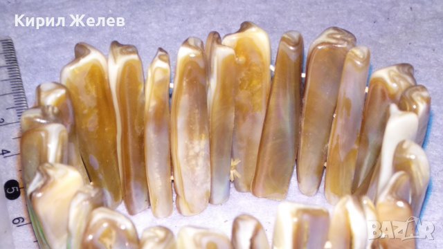 ПРЕКРАСНА СЕДЕФЕНА ХЕНД МЕЙД ЛЯТНА ФЕШЪН АРТ ГРИВНА НАТУРАЛЕН КРАЛСКИ СЕДЕФ РАЗТЕГЛИВА 26938, снимка 8 - Гривни - 39062314