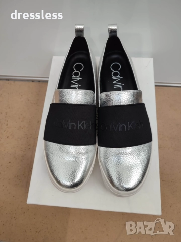 CALVIN KLEIN Jacinta Tumbled Glazed Silver/Black, снимка 4 - Дамски апрески - 52623164