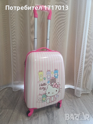 Розов детски куфар Hello Kitty на колелца, снимка 2 - Други - 51483561