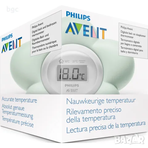 Цифров термометър за стая и баня с дигитален дисплей Philips AVENT SCH480/00 Бебета, снимка 2 - Друга електроника - 47601854