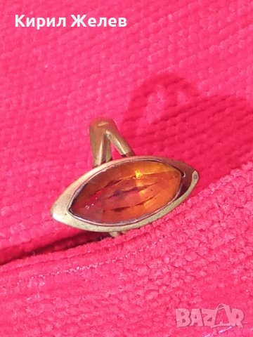 СТАРИНЕН БРОНЗОВ АРТ НУВО ПРЪСТЕН с ФАСЕТИРАН ЦИТРИН МАЙСТОРСКА РЪЧНА ИЗРАБОТКА 22205, снимка 13 - Антикварни и старинни предмети - 33134364