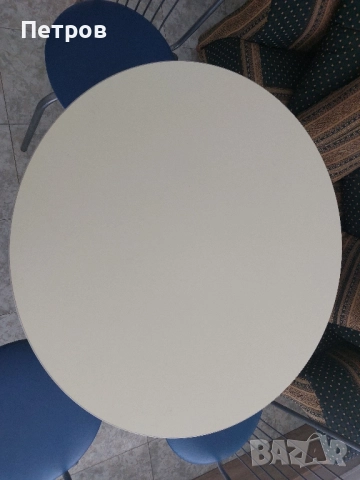 Комплект Кръгла маса с 4 стола, налични 4 комплекта, снимка 3 - Маси - 48786404