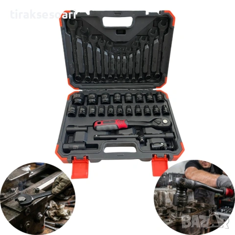 Ударно гедоре 1/2" 37 части STAHLMAYER професионален комплект, снимка 2 - Аксесоари и консумативи - 53905913