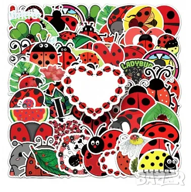 50 бр Калинка Калинки листа самозалепващи лепенки стикери украса декор ръчна изработка, снимка 3 - Други - 47358729