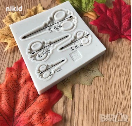 ножица ножици силиконов молд форма украса и декорация торта фондан шоколад , снимка 2 - Форми - 18161193