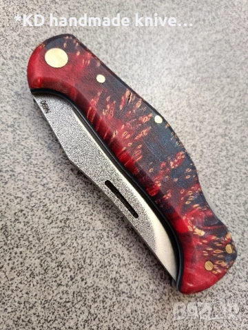 Сгъваем нож ръчно изработен от N690co стомана + ПОДАРЪК кания, снимка 3 - Ножове - 47679561