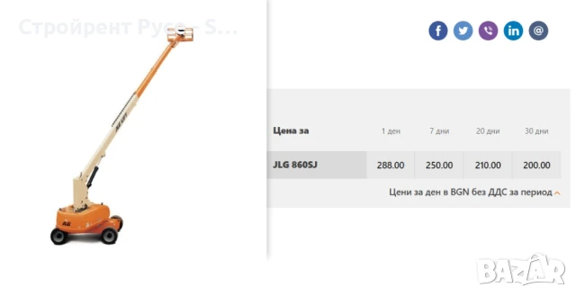 Вишка JLG 860SJ, Самоходна, Телескопична, 28 метра, Под наем, снимка 3 - Индустриална техника - 51018490