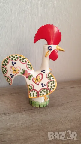 Порцеланова португалска фигура петел ръчно рисувана, снимка 4 - Антикварни и старинни предмети - 47729723