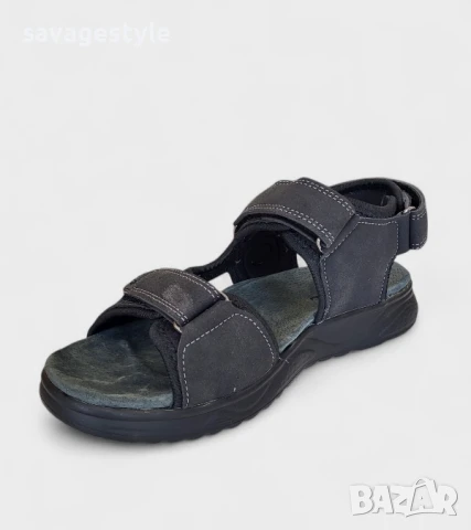 Мъжки летни сандали с лепки в черно 