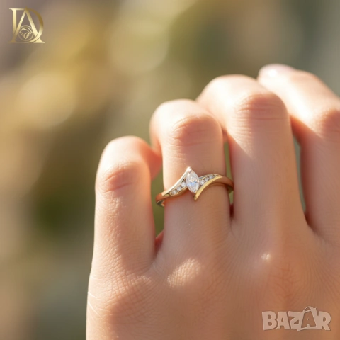 Нов Златен Пръстен с 0.33кт Естествени Диаманти , снимка 3 - Пръстени - 40457889
